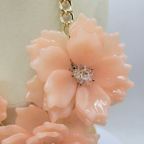 Floral Goldtone Chain Necklace - Picture 3 of 5